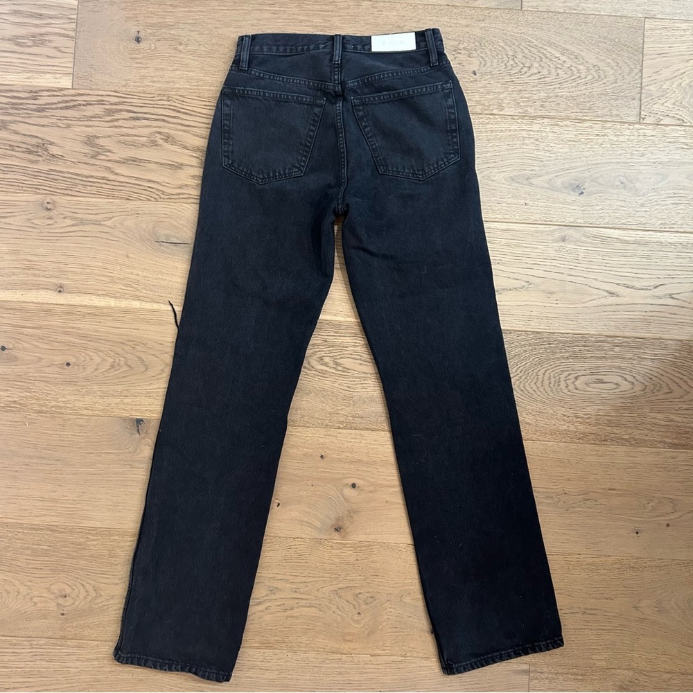 Redone 90's High Rise Loose Washed Black with Rips Distressed - Picture 3 of 13